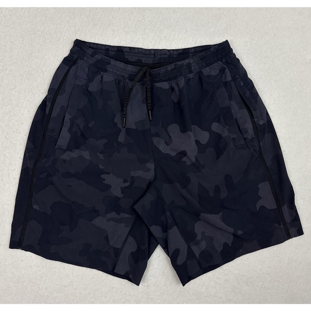 Lululemon Pace Breaker Shorts Mens Large Blue Camo Lined Running Training